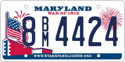 MD license plate 8BM4424