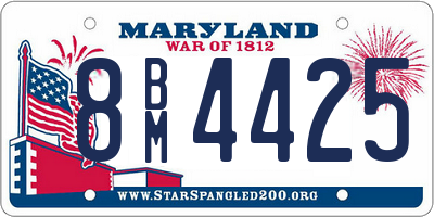 MD license plate 8BM4425