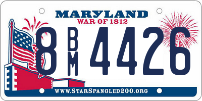 MD license plate 8BM4426