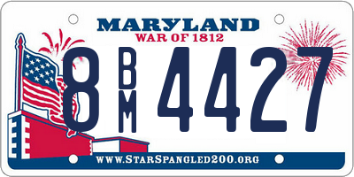 MD license plate 8BM4427