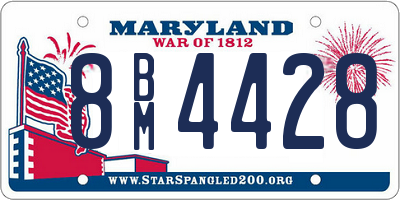 MD license plate 8BM4428