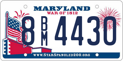 MD license plate 8BM4430