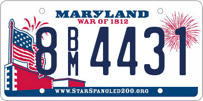 MD license plate 8BM4431