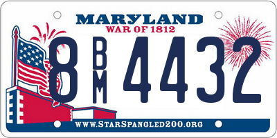 MD license plate 8BM4432