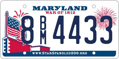 MD license plate 8BM4433