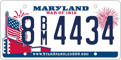 MD license plate 8BM4434