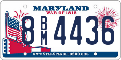 MD license plate 8BM4436