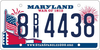 MD license plate 8BM4438