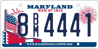 MD license plate 8BM4441