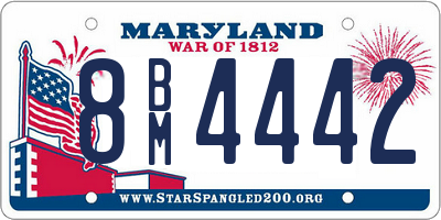 MD license plate 8BM4442