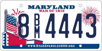 MD license plate 8BM4443