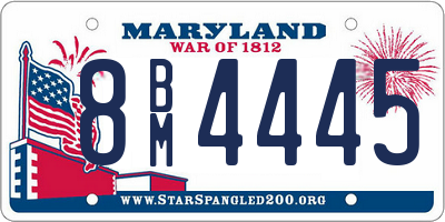 MD license plate 8BM4445