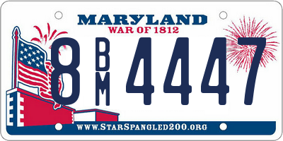 MD license plate 8BM4447