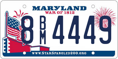 MD license plate 8BM4449