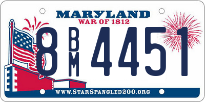 MD license plate 8BM4451