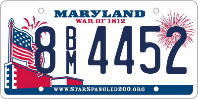 MD license plate 8BM4452