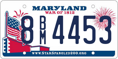 MD license plate 8BM4453