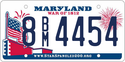 MD license plate 8BM4454