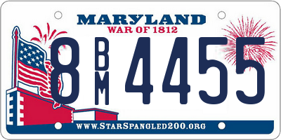 MD license plate 8BM4455