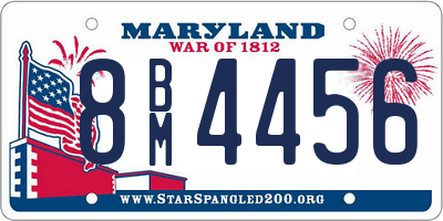 MD license plate 8BM4456