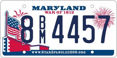 MD license plate 8BM4457