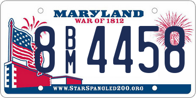 MD license plate 8BM4458