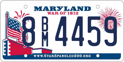 MD license plate 8BM4459