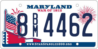 MD license plate 8BM4462