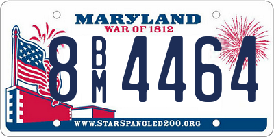 MD license plate 8BM4464