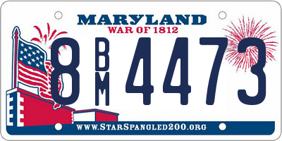 MD license plate 8BM4473