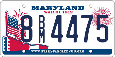 MD license plate 8BM4475