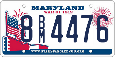 MD license plate 8BM4476