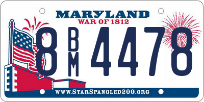 MD license plate 8BM4478