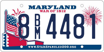 MD license plate 8BM4481