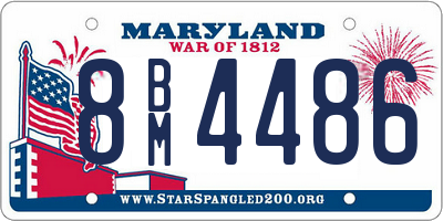 MD license plate 8BM4486