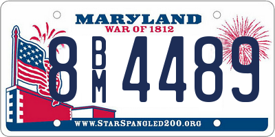 MD license plate 8BM4489