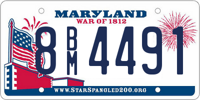 MD license plate 8BM4491