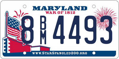 MD license plate 8BM4493