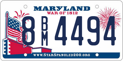 MD license plate 8BM4494