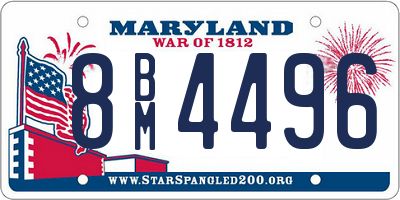 MD license plate 8BM4496