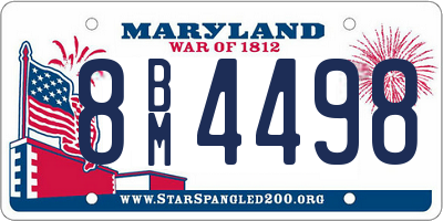 MD license plate 8BM4498