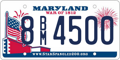 MD license plate 8BM4500