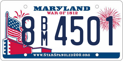 MD license plate 8BM4501