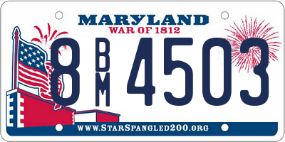 MD license plate 8BM4503