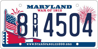 MD license plate 8BM4504