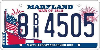 MD license plate 8BM4505