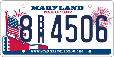 MD license plate 8BM4506