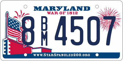 MD license plate 8BM4507