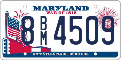 MD license plate 8BM4509