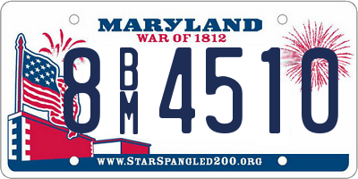 MD license plate 8BM4510